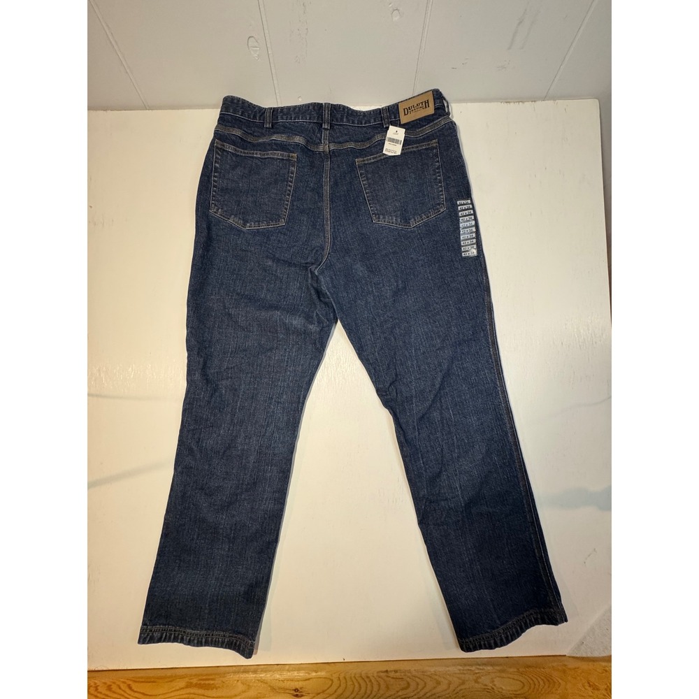 Duluth Trading Co Flex Ballroom Jeans Mens 42x34 Dark Wash Indigo Denim NWT - Picture 6 of 7